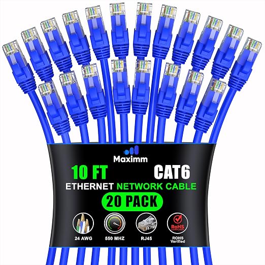 Maximm Cat 6 Ethernet Cable 10 ft by MaximmCable