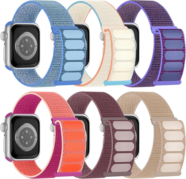 6 Pack Sport Nylon Loop Band Compatible by Honeystraper