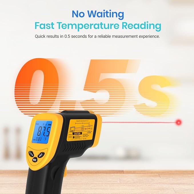 Etekcity Infrared Thermometer Laser Temperature Gun 774, Meat Food Candy Oven - Image 9