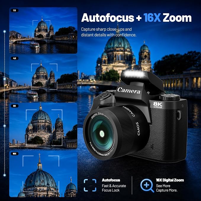 8K Digital Camera, 64MP WiFi Cameras - Image 4