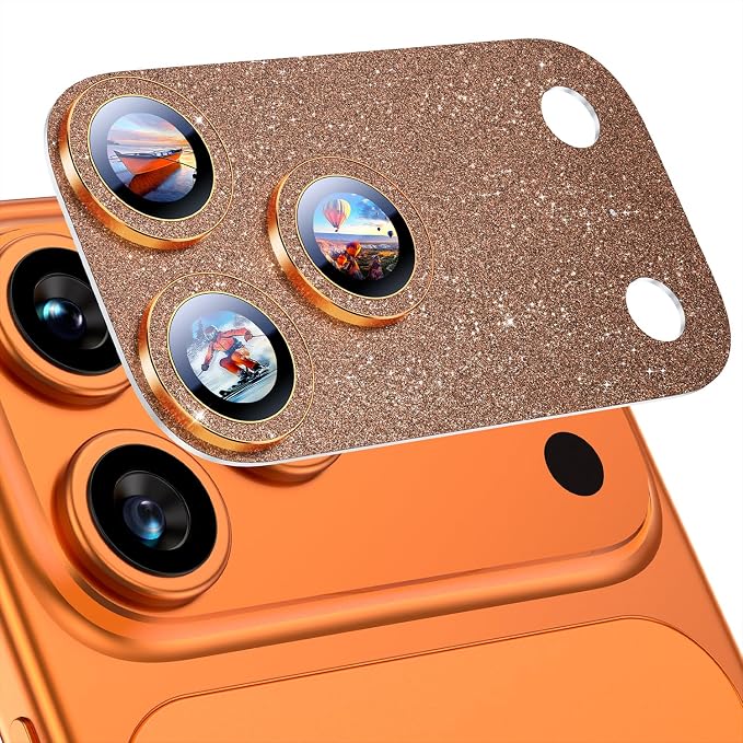 Uyiton for iPhone 17-Pro-Max Camera-Lens Protector: Bling Metal Tempered Glass by Uyiton