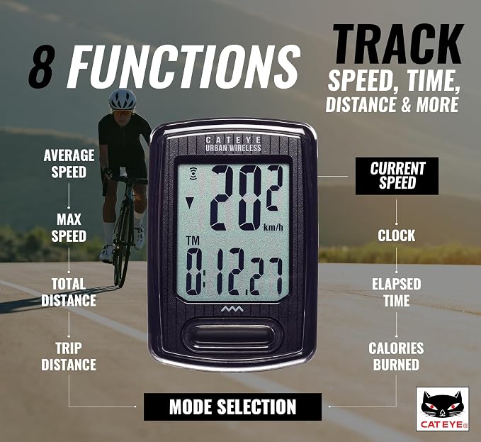 CATEYE Urban Wireless Bike Computer – Analog Speedometer & Odometer - Image 3