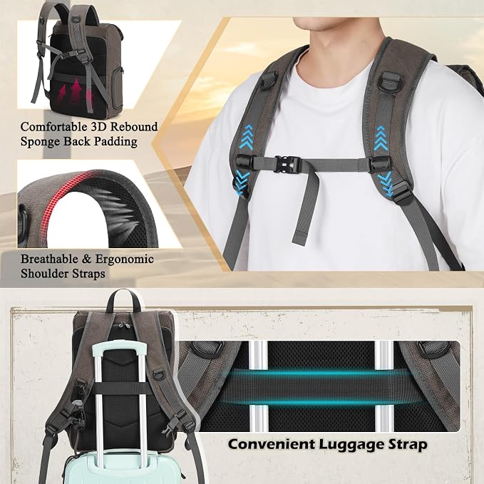 RAINSMORE Camera Bag Backpack for DSLR/SLR Mirrorless 15.6 Inch Laptop Camera - Image 8