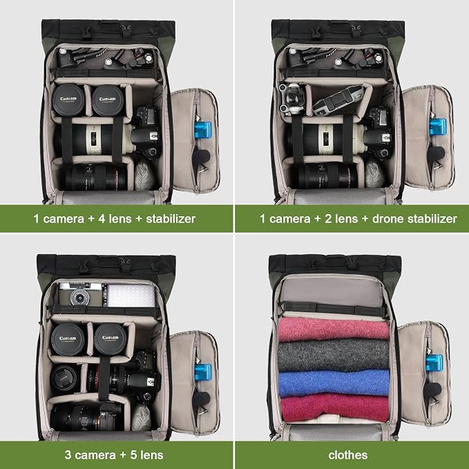 Besnfoto Camera Backpack for Photographer DSLR SLR Waterproof Camera Bag - Image 2
