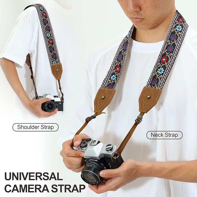 Padwa Lifestyle 2" Wide Classic Crazy Horse Art Cowhide Head Cotton Camera - Image 3
