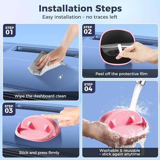Loncaster Car Phone Holder, Car Phone Mount Silicone Car Pad Mat - Image 7