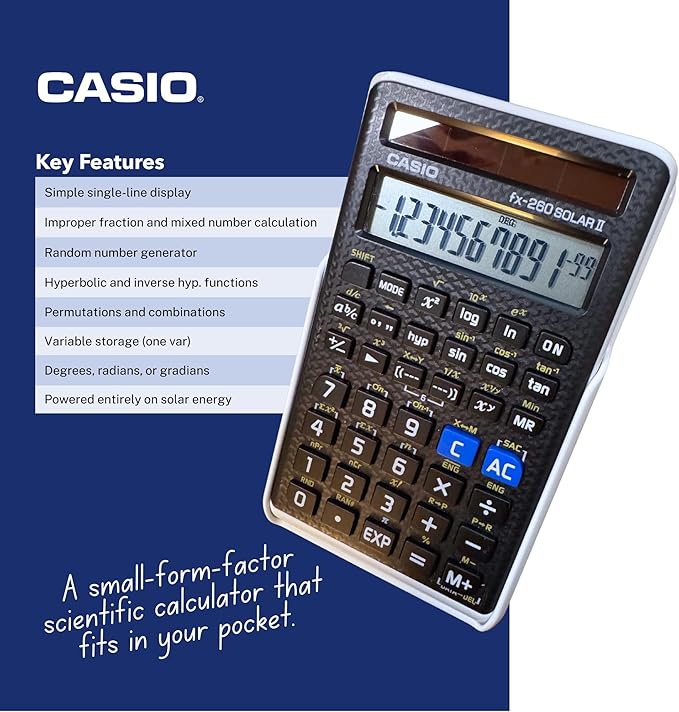 Casio fx-260 Solar II Scientific Calculator | 10-Digit Display | Fraction & - Image 4