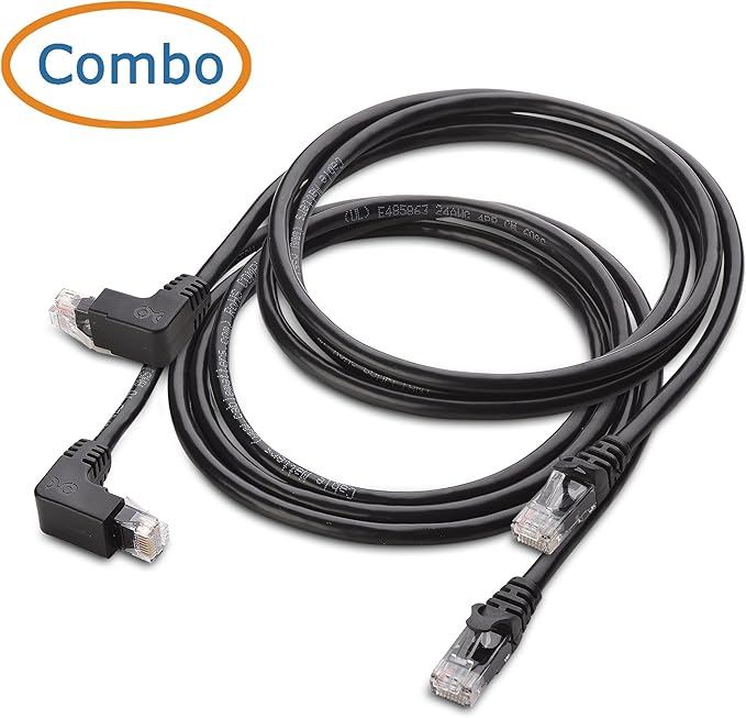 Cable Matters 10Gbps Combo-Pack 90 Degree Cat 6 Ethernet Cable - 5ft - Image 2