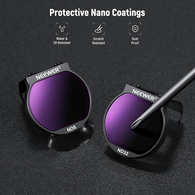 Neewer ND Filter Set for NEO Drone, 3 Pack ND8/ND16/ND32 Neutral Density Drone - Image 6