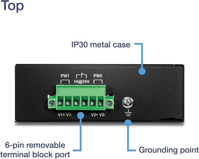TRENDnet 8-Port Industrial Fast Ethernet DIN-Rail Switch, 8 x Fast Ethernet - Image 4