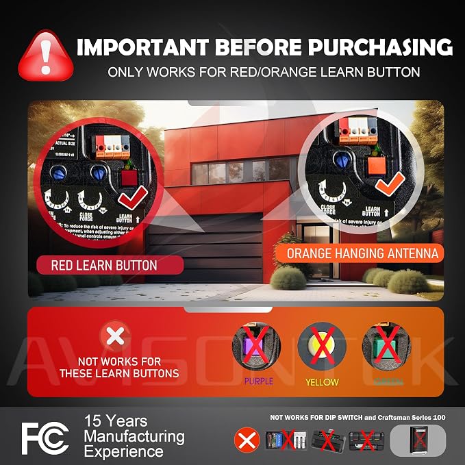 Avisontek 2-Pack for LiftMaster 971LM Garage Door Opener Remote - Image 2