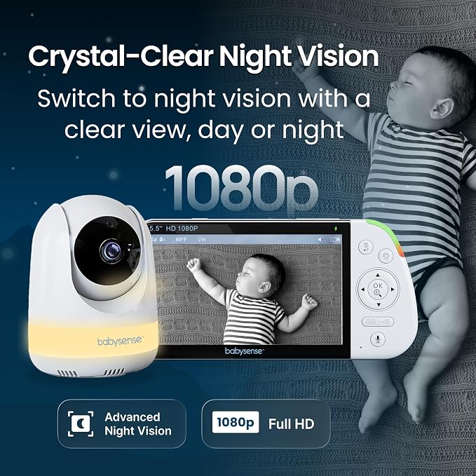 Babysense PRO Full HD 5.5" Split Screen Baby Monitor - Image 9