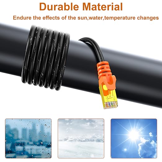300 ft Cat 7 Ethernet Cable, Outdoor and Indoor LAN Cord - Image 2