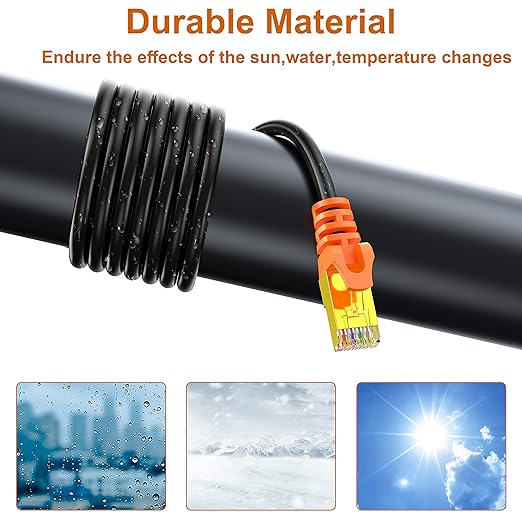 150 ft Cat 7 Ethernet Cable, Outdoor and Indoor LAN Cord - Image 2