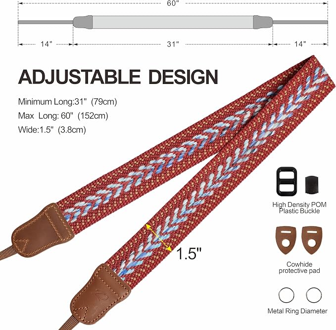 Padwa Lifestyle Speed Red Camera Strap - Image 7