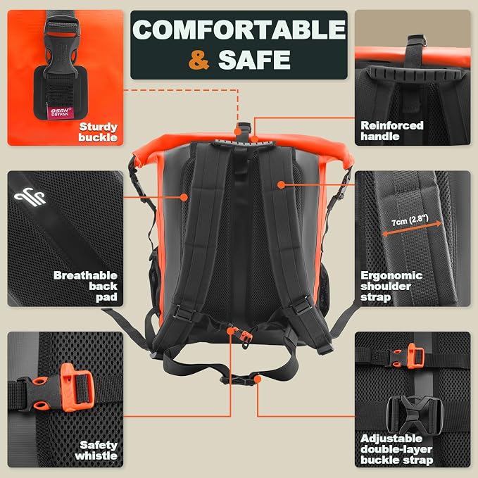 OSAH DRYPAK Waterproof Backpack Dry Bag 35L/55L/85L – Heavy Duty Roll-Top - Image 4