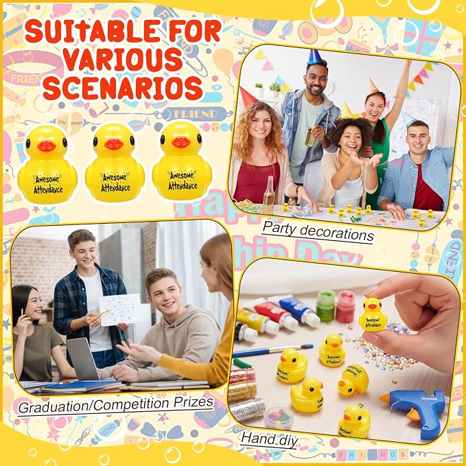 Skylety 50 Pcs Awesome Attendance Resin Duck, Perfect Attendance Awards - Image 4