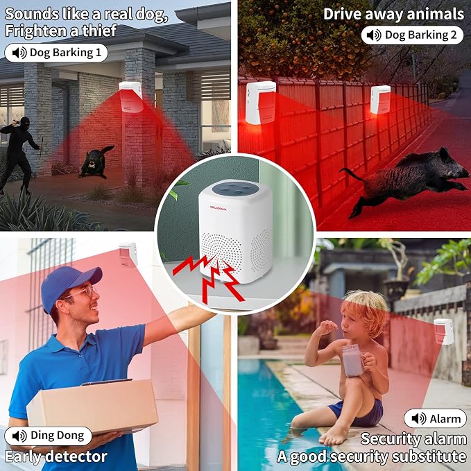 S SELDORAUK Motion Sensor Door Chime, Dog Barking Alarm Doorbell Guard Wireless - Image 6