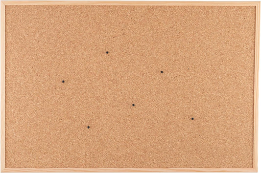 Go4Cork Framed Cork Bulletin Board - 35.4”x 23.6” | Premium Double-Sided Pine Frame Eco Cork Memoboard | Office, Home & Classroom Organization Decor | Pushpins & Set Up Accessories Included