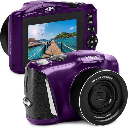 Minolta 64MP Digital Camera – 4K Ultra HD Video at 60FPS, 16x Digital Zoom by Minolta