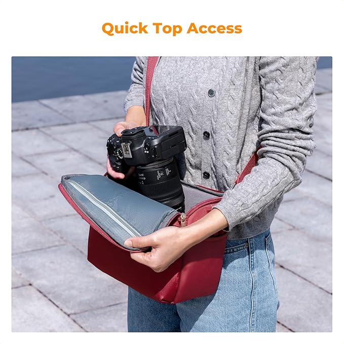 K&F CONCEPT Camera Sling Bag Small Crossbody Camera Case DSLR/SLR/Cute Compact - Image 2