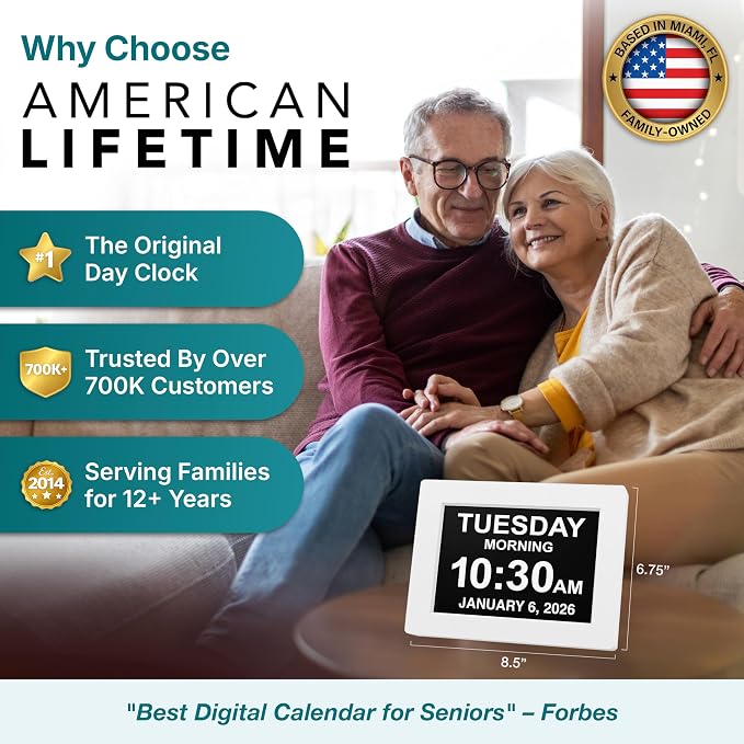 American Lifetime New 2026 Dementia Clock Large Digital Clock - Image 2
