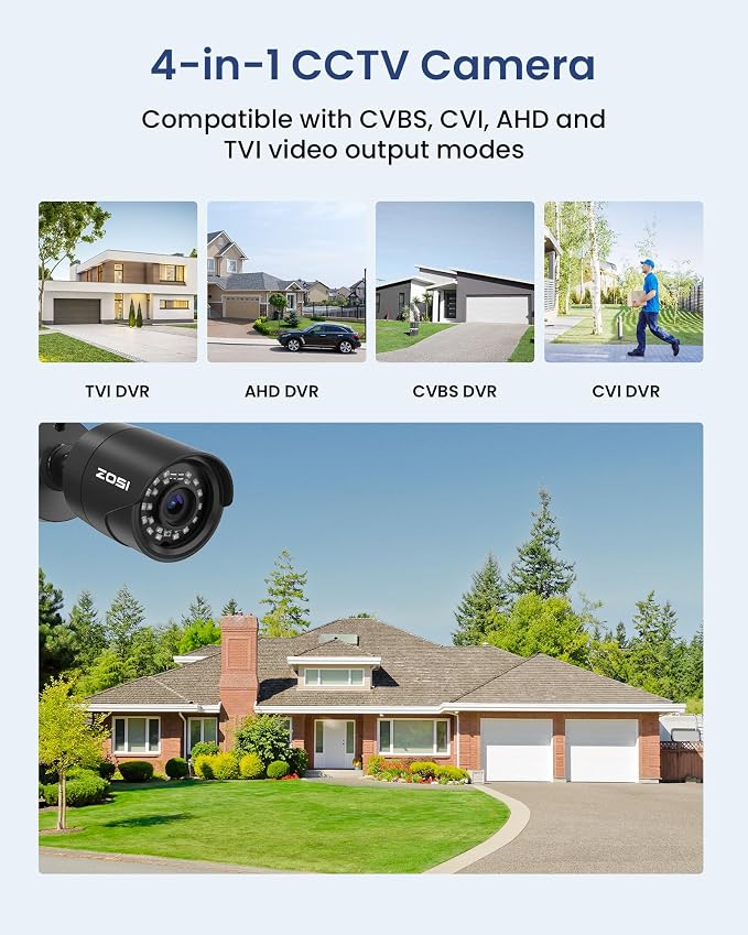 ZOSI 2MP 1080p HD Home Security Camera Outdoor Indoor, 1920TVL Bullet Camera - Image 4
