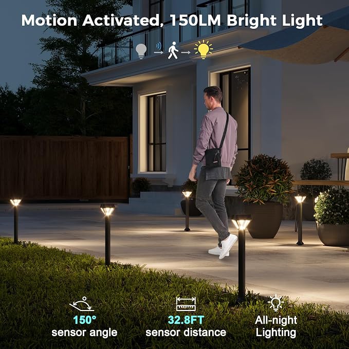 XMCOSY+ Smart Solar Pathway Lights Outdoor, Motion Sensor Landscape Lighting - Image 2