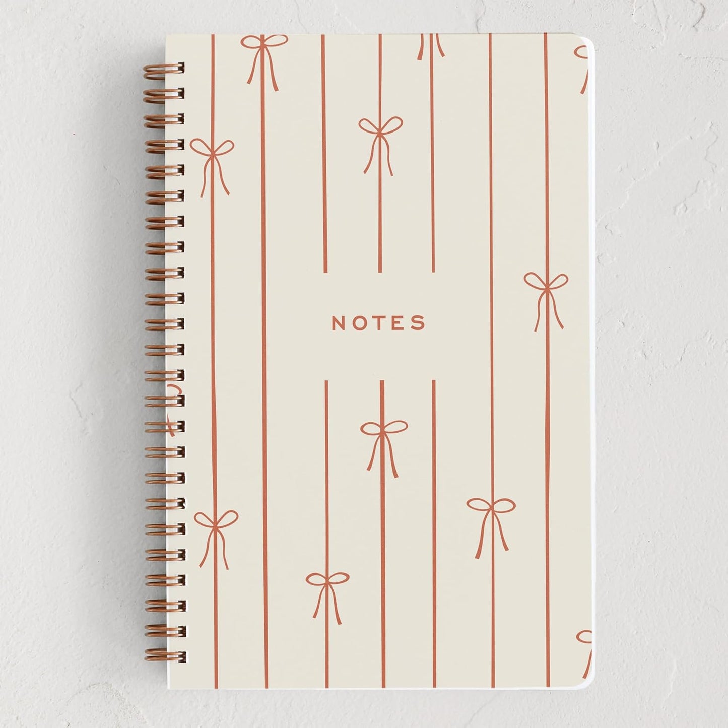 Minted Red Bow Notebook, Writing Journal for Notes & Journaling, Durable Acrylic Free Cover, Modern, Colorful & Simple Spiral Bound Journal Notebook with 80 Lined Pages, 5.5" x 8.5"