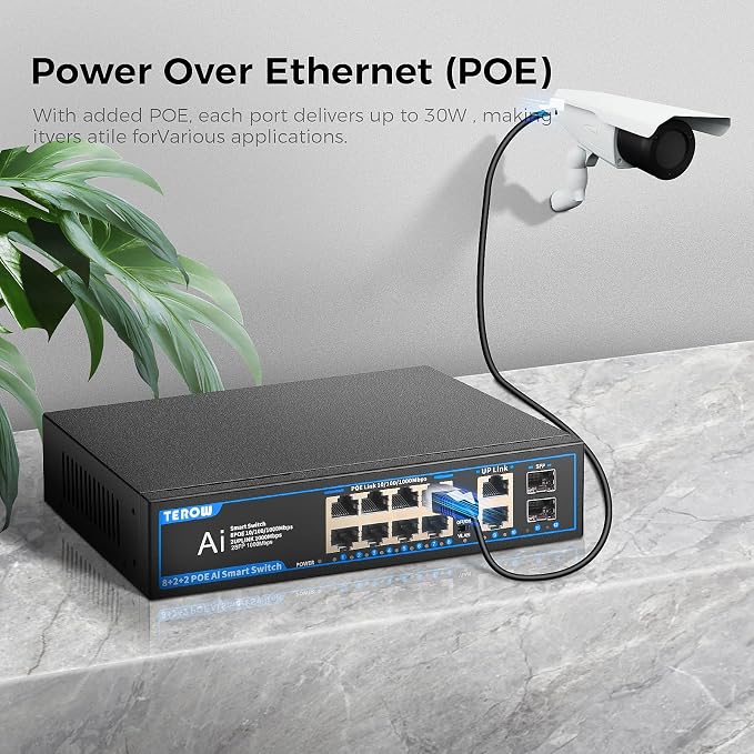 PoE Gigabit Switch 8-Port with 2 uplink & 2 SFP: TEROW 12-Port PoE+ - Image 3