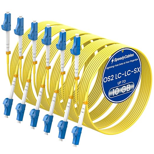 SpeedyCables- OS2 LC to LC Single Mode Fiber Patch Cable 5M/16ft 6-Pack by SpeedyCables