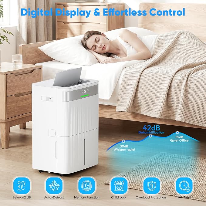 HUMILABS 82 Pints Dehumidifier for Home, 5000 Sq. Ft Dehumidifier for Basement - Image 5