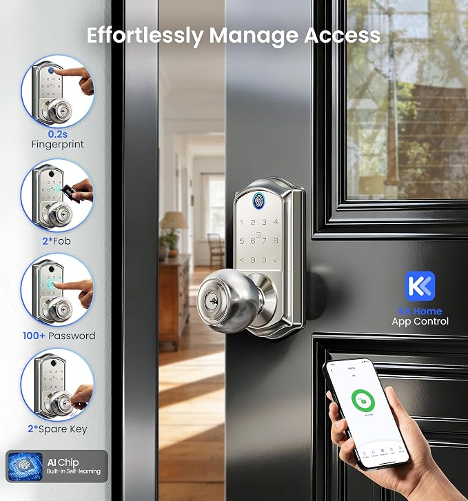 Veise VE018 Smart Knob Handle Lock - Image 2