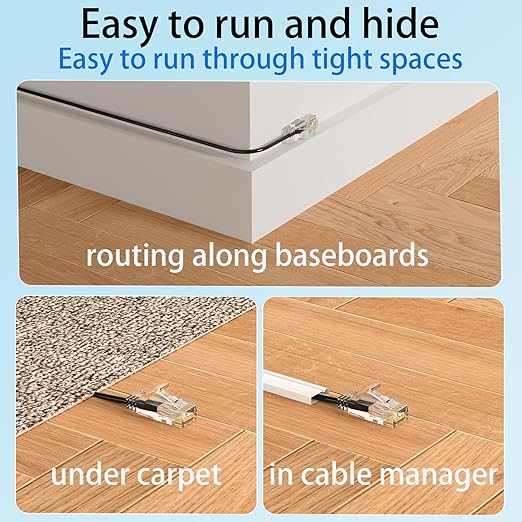 Cat 6 Patch Cable 50 feet, Slim Cat6a Ethernet Cable 10Gbps 550Mhz, UTP Pure - Image 6