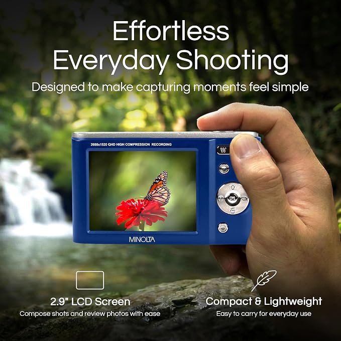 Minolta MND20 44MP Digital Camera – 2.7K Ultra HD Video, 16X Digital Zoom - Image 3