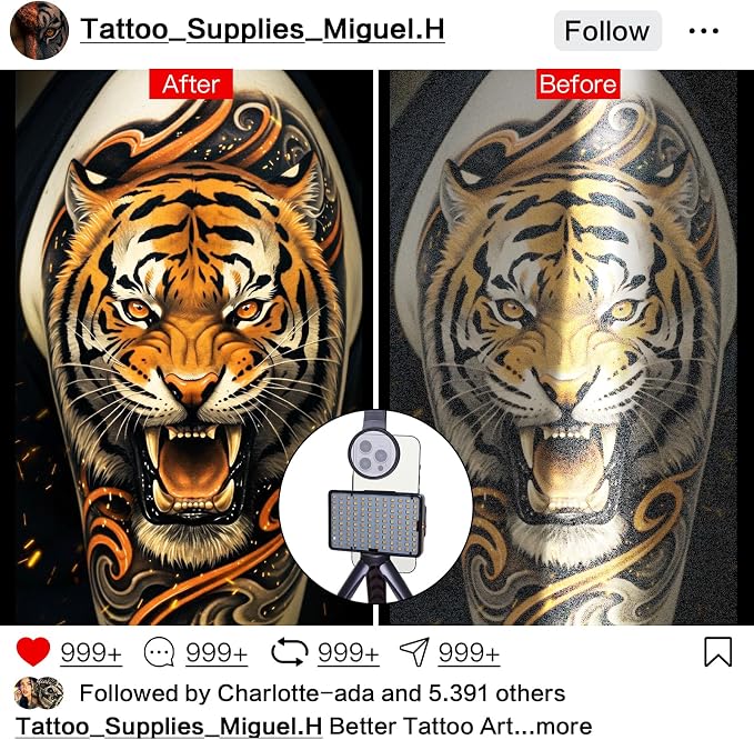 120 Led Tattoo Light Kit with 52mm Cpl, Tripod Light, Dual Clips, Tattoo - Image 2