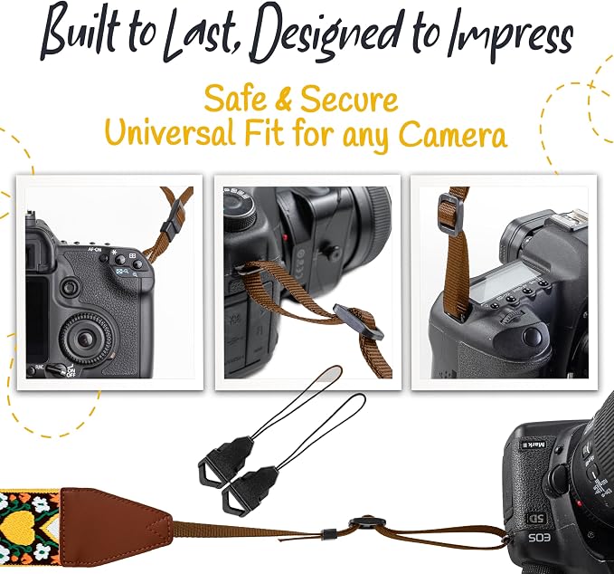 Art Tribute Camera Strap for DSLR Cameras, Woven Webbing Heart Design Shoulder - Image 7