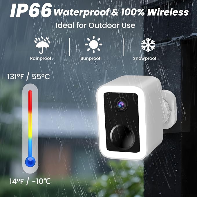 【2 Pack】Security Cameras Wireless Outdoor, No Subscription Outdoor Cameras - Image 4