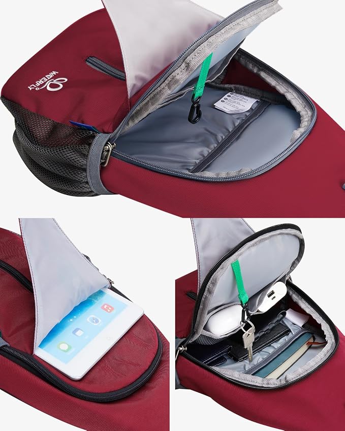 WATERFLY Crossbody Sling Backpack Sling Bag Travel Hiking Chest Bag Daypack - Image 3