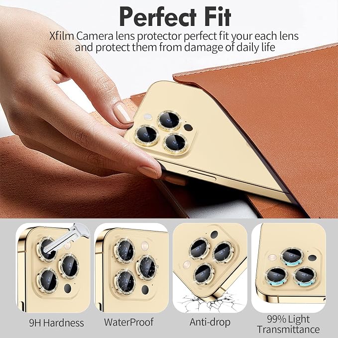 for iPhone 14 Pro/14 Pro Max Camera Lens Protector Bling, 9H Hardness - Image 3