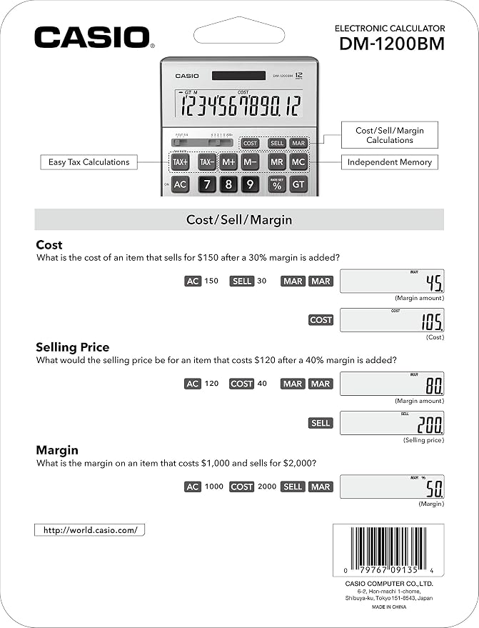 Casio DM-1200BM – Business Desktop Calculator - Image 2