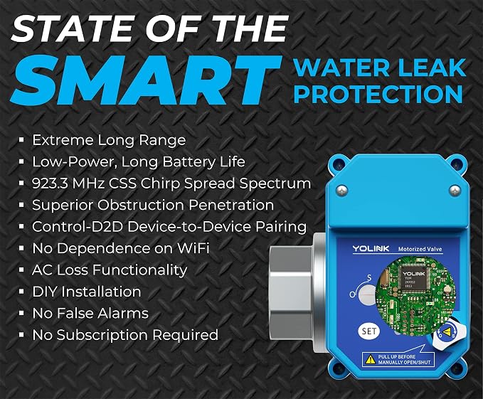 YoLink LoRa Smart Water Leak Protection System, Including 1/2" Commercial Grade - Image 8