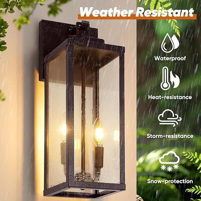 BesLowe 18” Upgraded Motion Sensor Outdoor Wall Lights, Dusk to Dawn Porch - Image 5