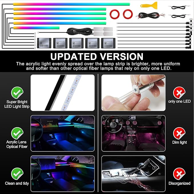 Dreamcolor Acrylic Interior Car LED Strip Light - Image 5