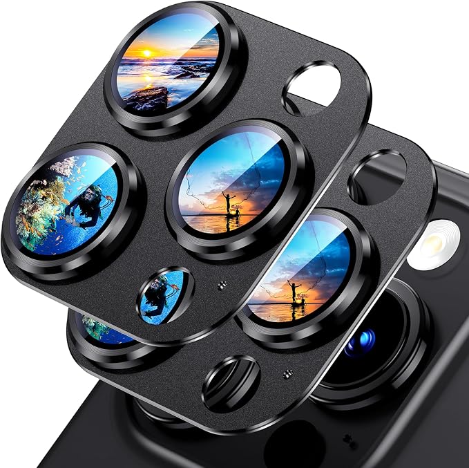 Uyiton Compatible with iPhone 15 Pro/iPhone 15 Pro Max Camera Lens Protector by Uyiton