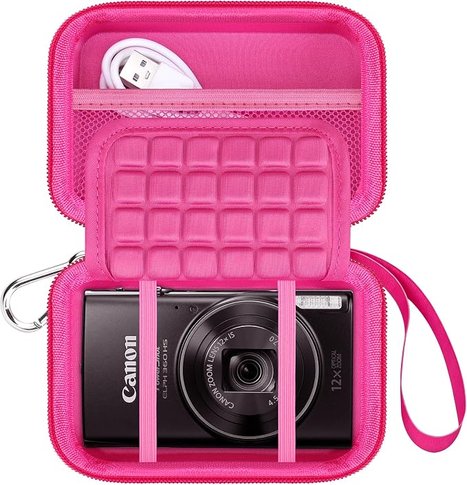 Lacdo Camera Carrying Case for Canon PowerShot ELPH 360/200/185/180/190/350 by Lacdo