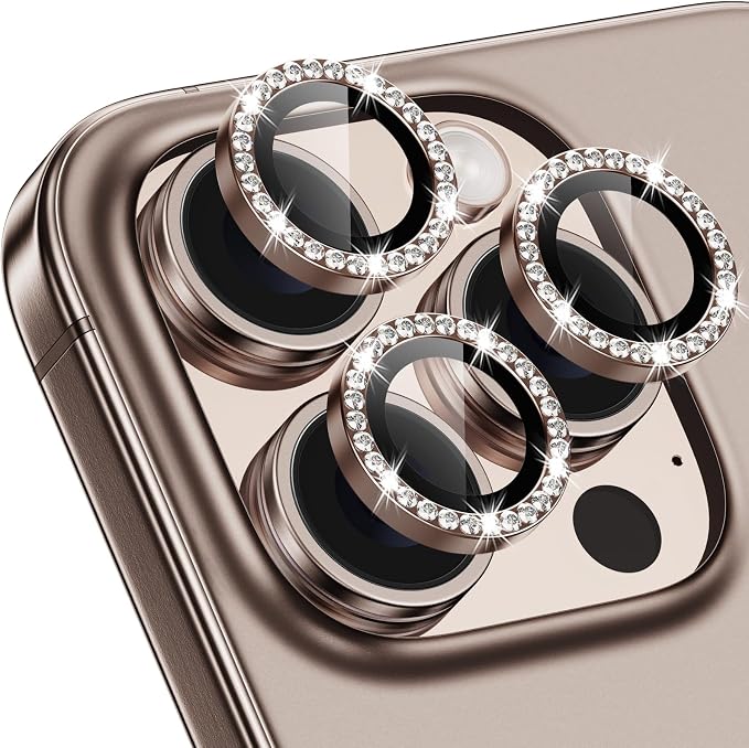 for iPhone 16 Pro/16 Pro Max Camera Lens Protector Bling Individual Metal by Xfilm