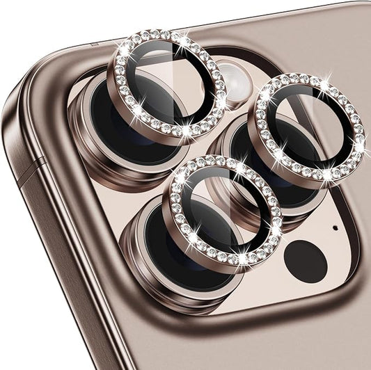 for iPhone 16 Pro/16 Pro Max Camera Lens Protector Bling Individual Metal by Xfilm