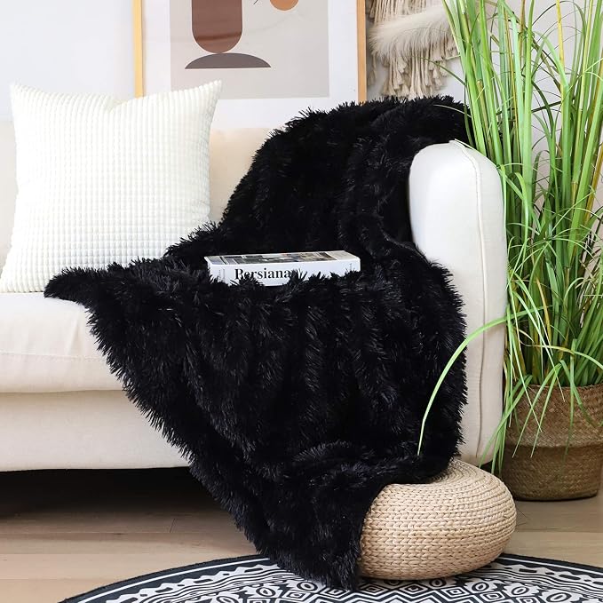 Tuddrom Decorative Extra Soft Faux Fur Throw Blanket 50" x 60", Reversible - Image 8