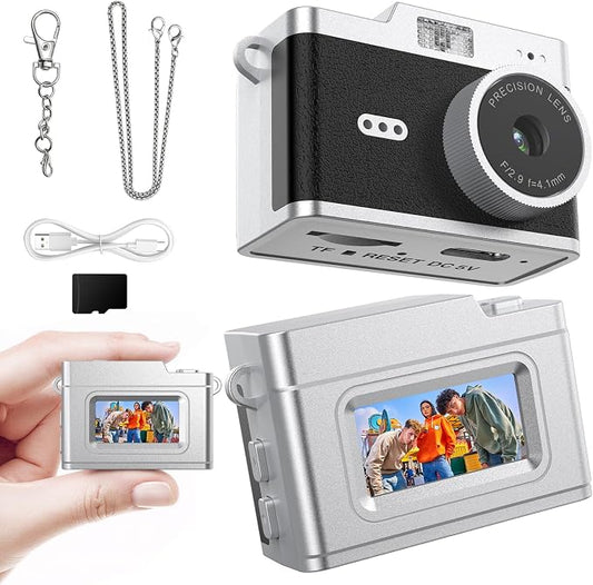 Mini Keychain Camera, Retro 1080P Pocket Camera 32GB Card Ultra-Portable Tiny by Iyoyo